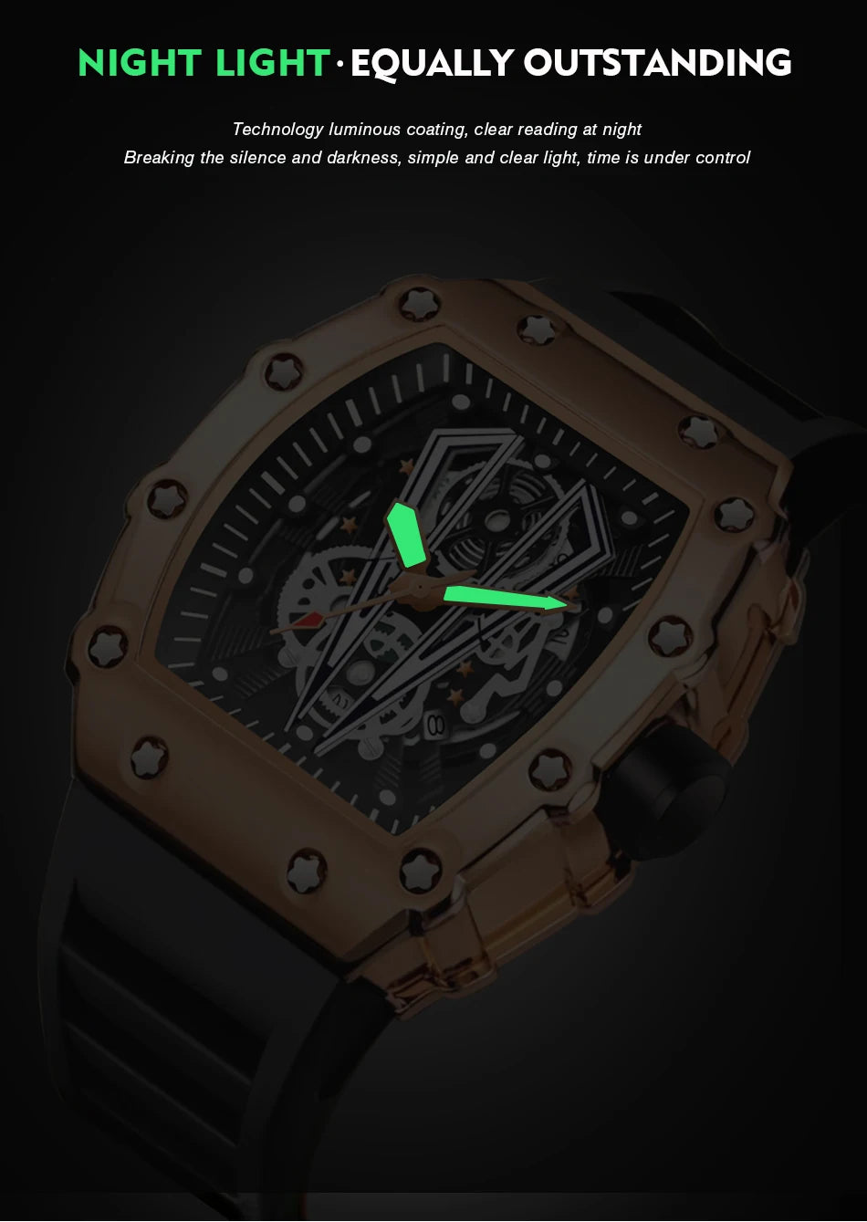 WWOOR Luxury Watch For Men Large Dial Multifunction Sports