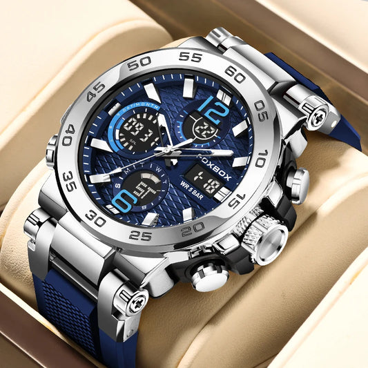 LIGE New Watches For Men 50M Waterproof Clock Alarm