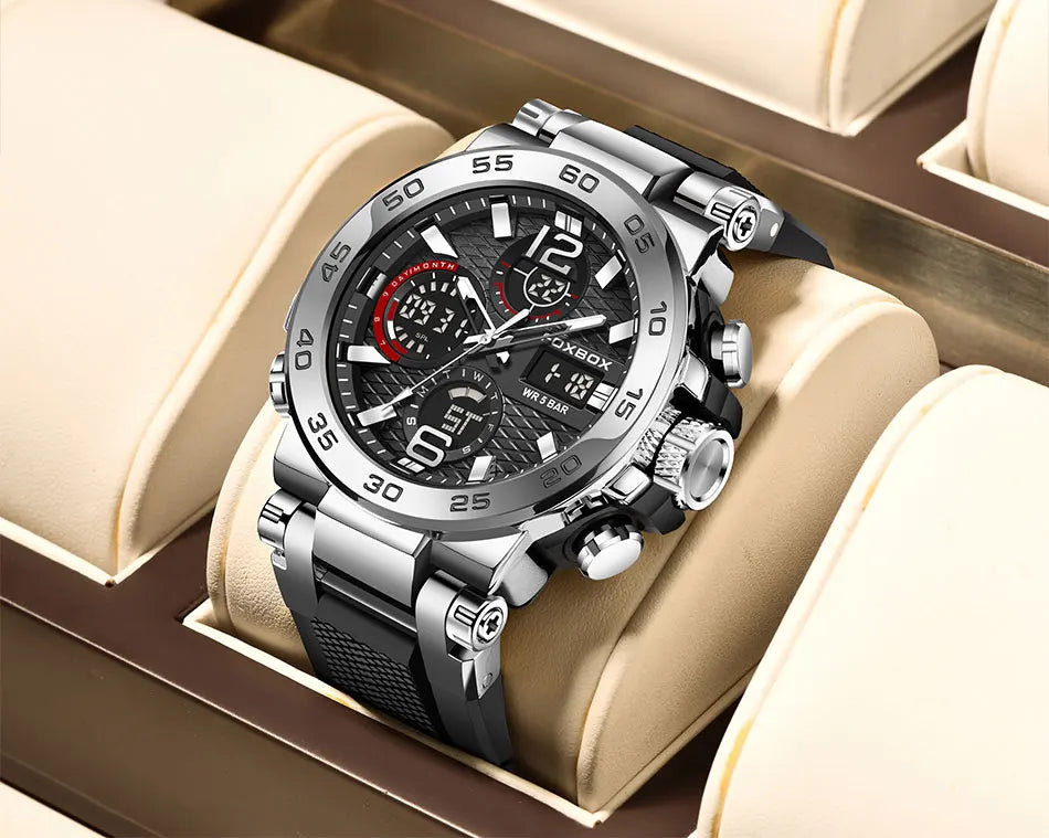 LIGE New Watches For Men 50M Waterproof Clock Alarm