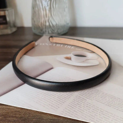 Fashion PU Solid Good Bezel Headwear Women Headband Girls Vintage Hair Bands Hairband Hoop for Holiday Party Hair Accessories