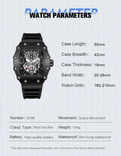 WWOOR Luxury Watch For Men Large Dial Multifunction Sports