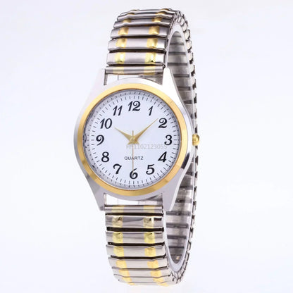 Man Women Couple Wrist Watches Stainless Steel Band Alloy