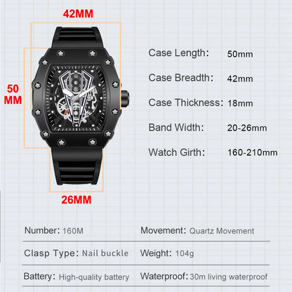 WWOOR Luxury Watch For Men Large Dial Multifunction Sports