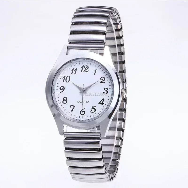 Man Women Couple Wrist Watches Stainless Steel Band Alloy