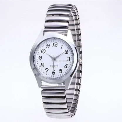 Man Women Couple Wrist Watches Stainless Steel Band Alloy