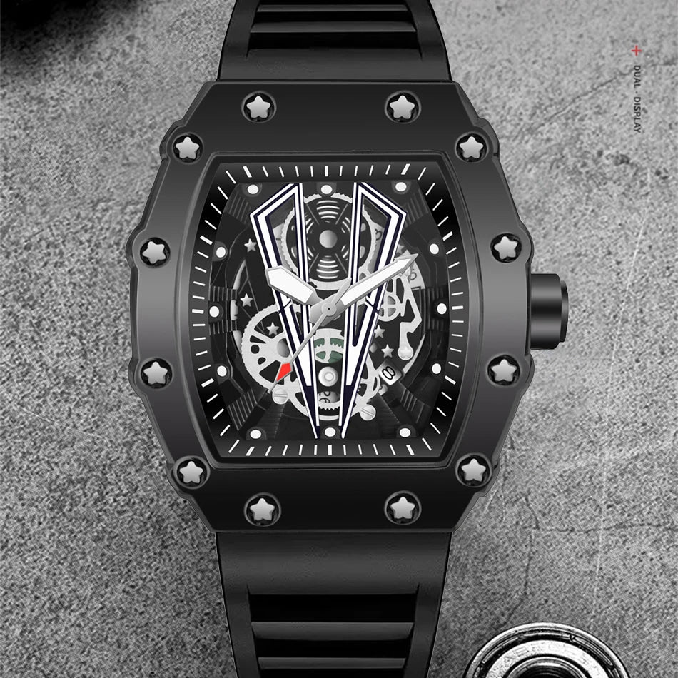 WWOOR Luxury Watch For Men Large Dial Multifunction Sports