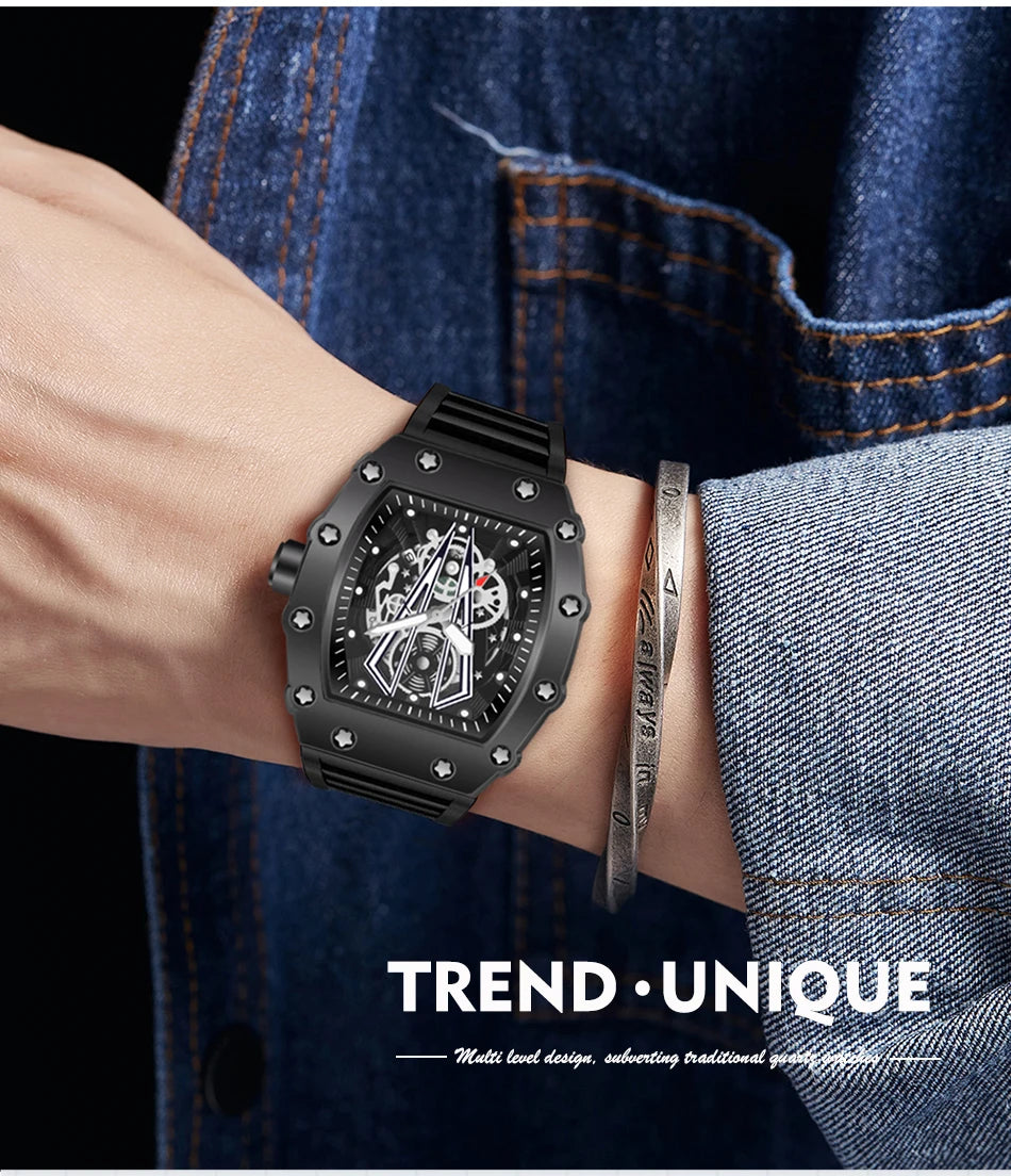 WWOOR Luxury Watch For Men Large Dial Multifunction Sports