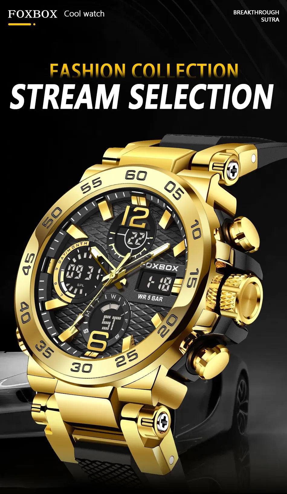 LIGE New Watches For Men 50M Waterproof Clock Alarm