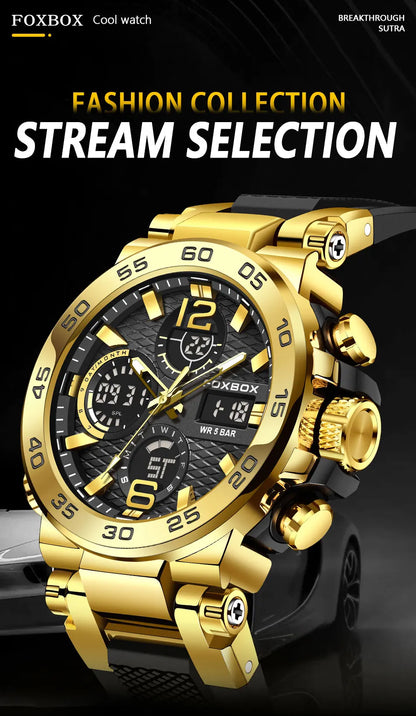 LIGE New Watches For Men 50M Waterproof Clock Alarm