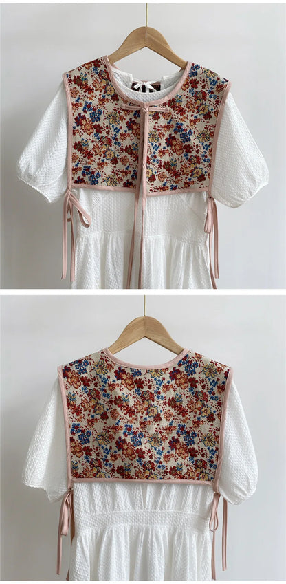 Vests Women Embroidery Lace-up Chic Vintage
