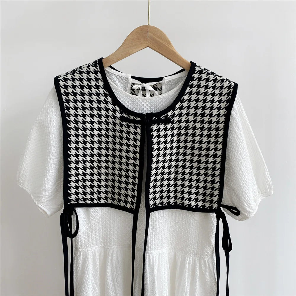 Vests Women Embroidery Lace-up Chic Vintage