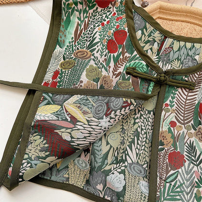 Vests Women Embroidery Lace-up Chic Vintage