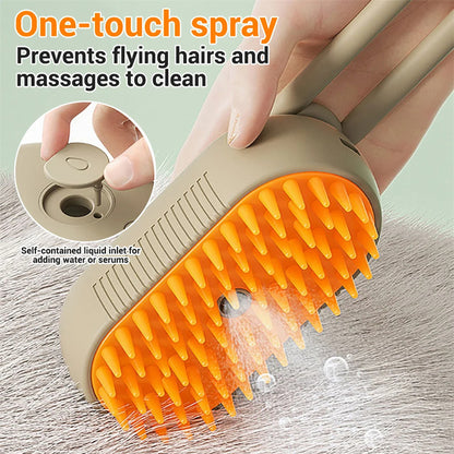 3-in-1 Electric Steam Spray Pet Grooming Brush